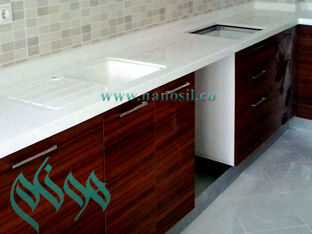 سنگ کابینت پلیمری کورین یکپارچه مهندسی